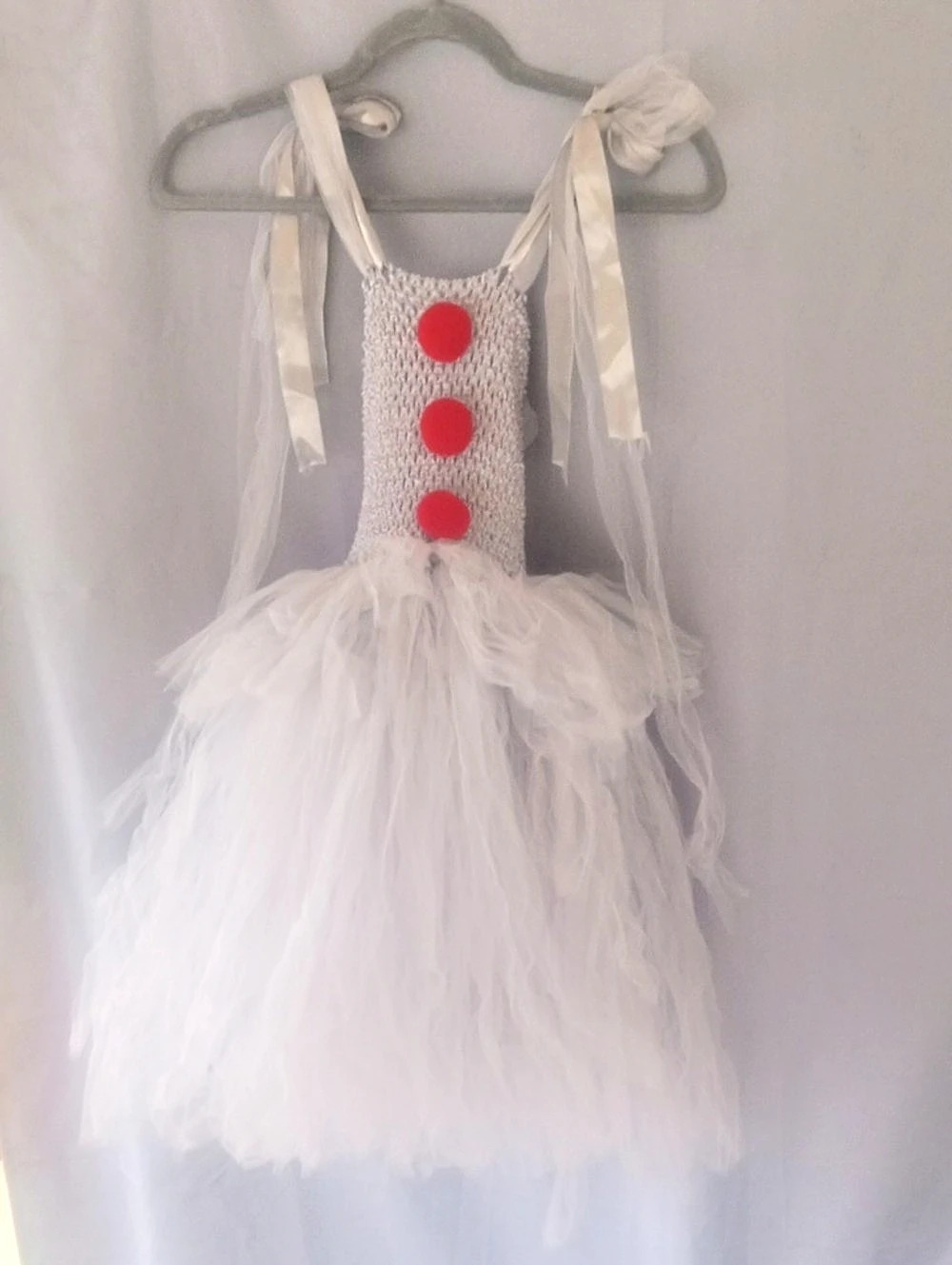 Moebie Girls Clown Costume Dress in Grey & Red NWT